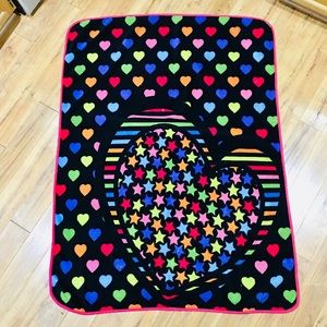 Cozy winter Little miss matched fleece heart blanket love